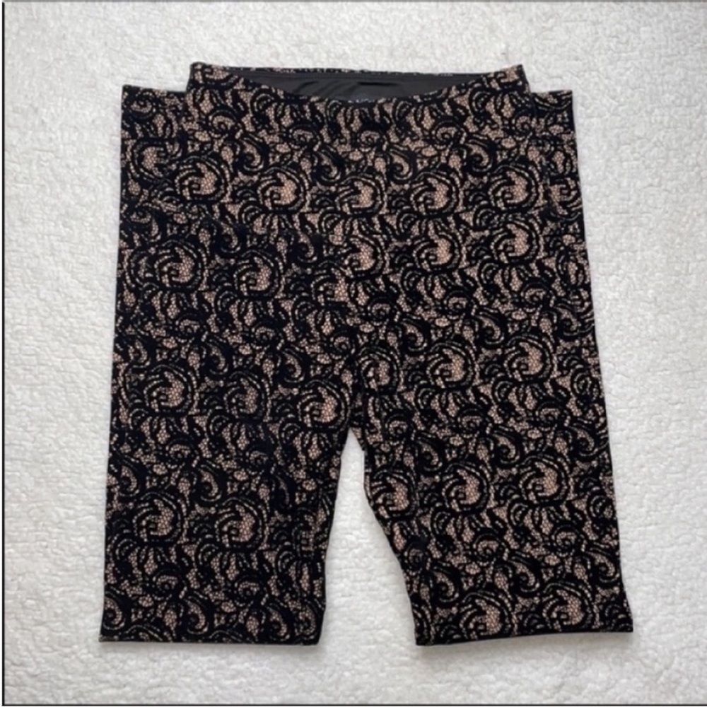 Lysse Leggings Flocked Black velvet lace pattern Size XS High Waist - Picture 4 of 11